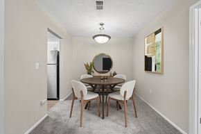 Greenville apartment for rent - Dedicated dining area with seating for four and open access to kitchen