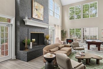Contemporary clubhouse with fireside lounge