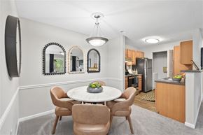 Durham apartment for rent - A dining room with a table and chairs.