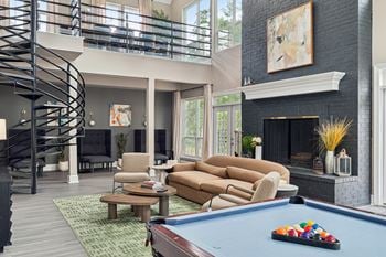 Contemporary clubhouse with fireside lounge