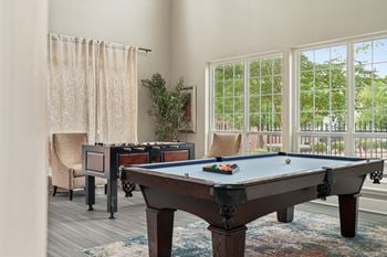 Contemporary clubhouse with fireside lounge