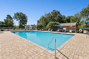 Sparkling swimming pool and sundeck