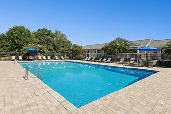 Sparkling swimming pool and sundeck