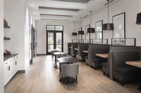 Charlotte apartment for rent - Clubhouse dining area at Pointe at Research Park Apartments, North Carolina, 28262