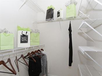 Spacious walk-in closets