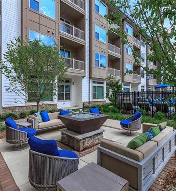 Outdoor grilling area with fire pit
