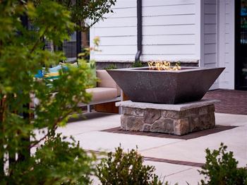 Outdoor grilling area with fire pit