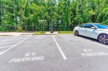 Reserved ev parking spaces with charging stations