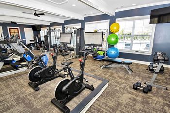 Fitness center with cardio equipment and free weights