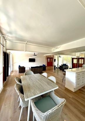 Santa Monica apartment for rent - A dining room with a table and chairs.