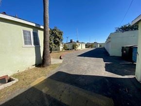 Inglewood apartment for rent - A residential street with houses on both sides and a clear blue sky.