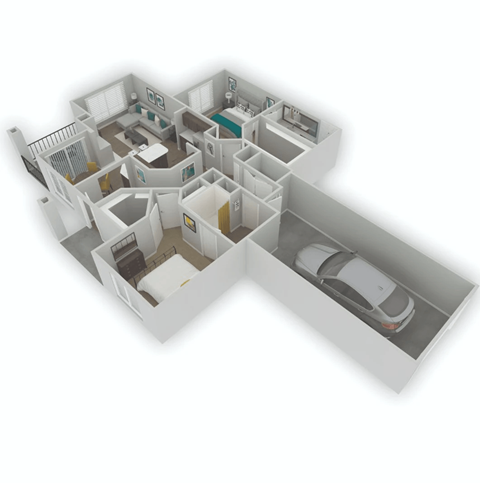 Floor plan for 2 beds, 2 baths, 1209 sqft