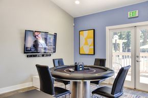 Davis apartment for rent - Community clubhouse with gaming table at Renaissance Park Apartments, California