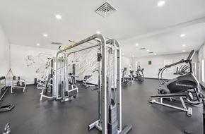 San Francisco apartment for rent - A gym with a variety of equipment including a rowing machine.