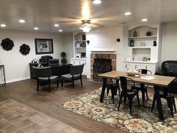 Ogden apartment for rent - a dining room and living room with a table and chairs