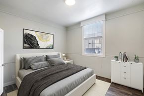 Clearfield apartment for rent - an apartment bedroom with a bed and a window
