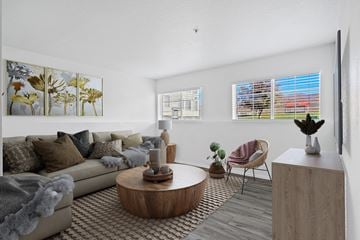 Park City apartment for rent - a living room with a couch and a coffee table