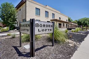 Logan apartment for rent - A sign that says Borden Lofts in front of a building.