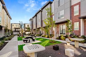 Ogden townhouse for rent - An outdoor Courtyard With Ample Sitting at Greens by Lotus Townhomes, Ogden, Utah