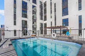 Salt Lake City apartment for rent - A swimming pool on a balcony of a building.