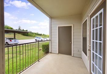 Private balcony with exterior storage access