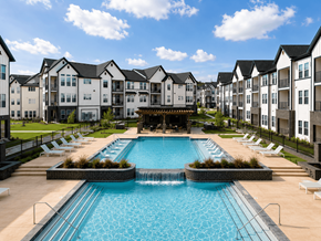 Kerrville apartment for rent - Resort swimming pool with tanning ledges at The Bluewood apartments