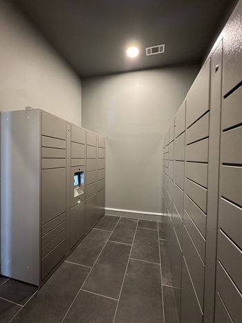 On-site package lockers with 24/7 access