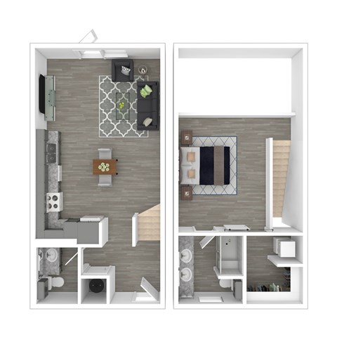 Floor plan for 1 bed, 1 bath, 798 sqft