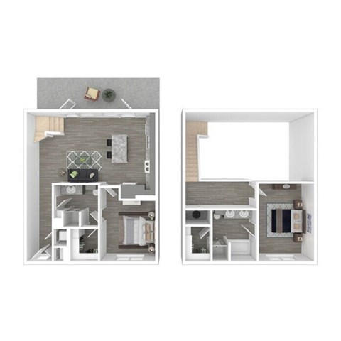 Floor plan for 2 beds, 2 baths, 1133 sqft