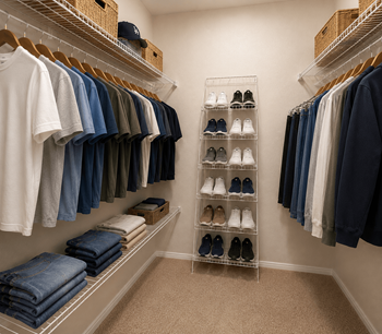 Spacious walk-in closets