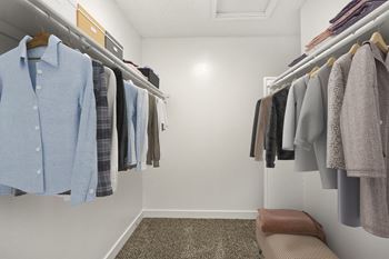 A spacious closet at hilltop view apartments