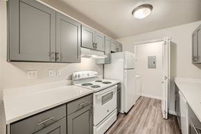 Olympia apartment for rent - Kitchen & Laundry Room at Bellwether Apartments in Olympia, Washington