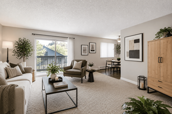 Greentree village apartment interior living room in denver, co
