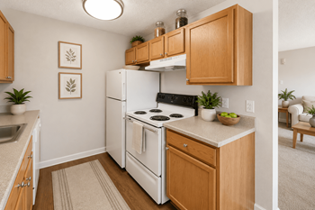 Greentree village apartment interior kitchen in denver, co