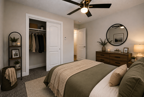 Englewood apartment for rent - Bedroom With Closet at Off Broadway Flats