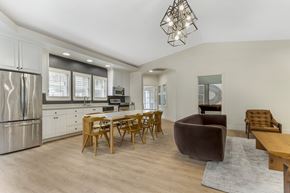Santa Rosa apartment for rent - A modern kitchen with a dining table and chairs.