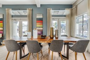 Chino Hills apartment for rent - The clubhouse includes a spacious table with seating for up to eight people—perfect for group gatherings, meetings, or enjoying coffee and conversation with friends and neighbors.