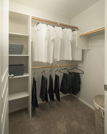 Spacious walk-in closets 