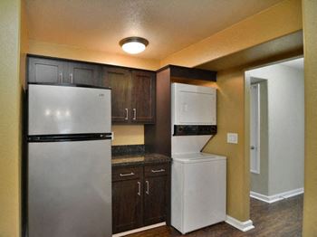 Full-sized washer and dryer at crooked oak apartments in novato, california