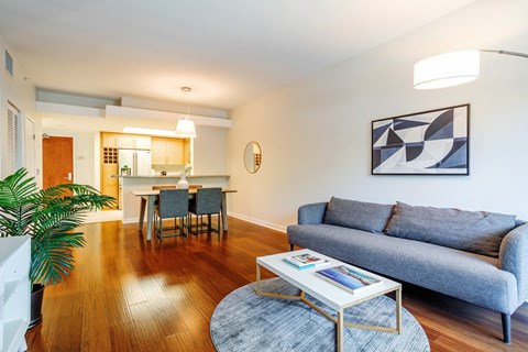 Floor plan for 1 bed, 1 bath, 965 sqft