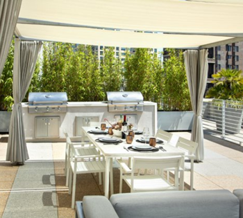Rooftop grill station