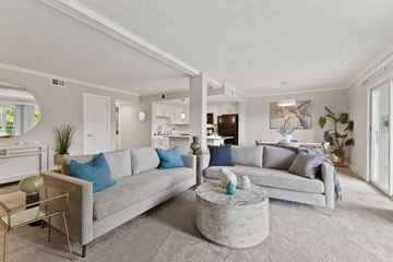Carmel apartment for rent - a living room with couches and a coffee table
