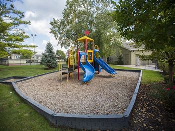 Playground in a courtyard