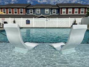 Carmel apartment for rent - Pool Shelf With Chairs at Sunrise on the Monon, Carmel, IN