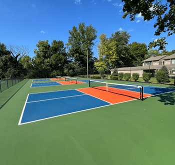 Tennis court with four different courts