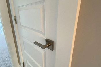White door with a handle