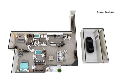 Floor plan for 2 beds, 2 baths, 1535 sqft