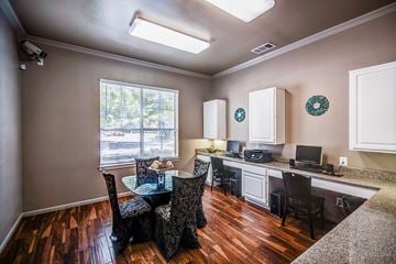 Dallas apartment for rent - A dining room with a table and chairs.