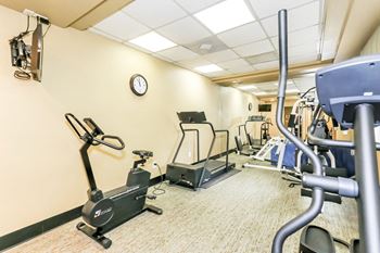 Fitness center with cardio & strength training equipment