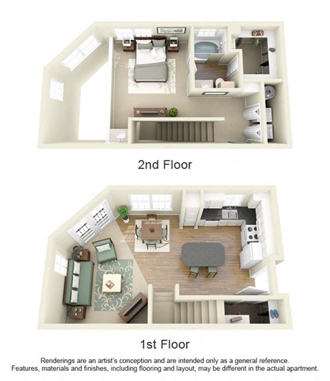 Floor plan for 1 bed, 1 bath, 870 sqft